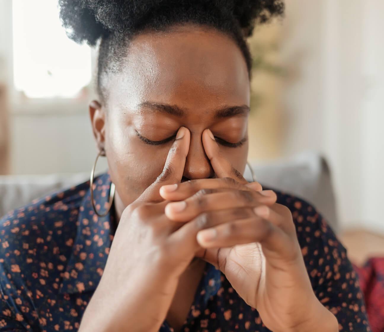 Woman with migraines